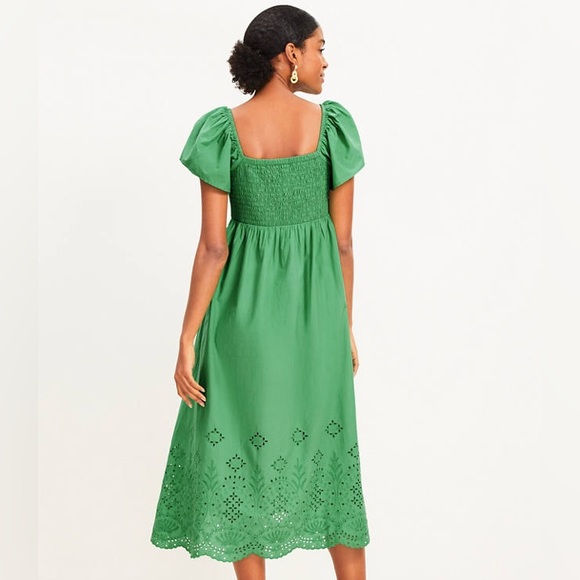 Loft Eyelet Flutter Sleeve Maxi Dress Size Medium - Picture 3 of 9